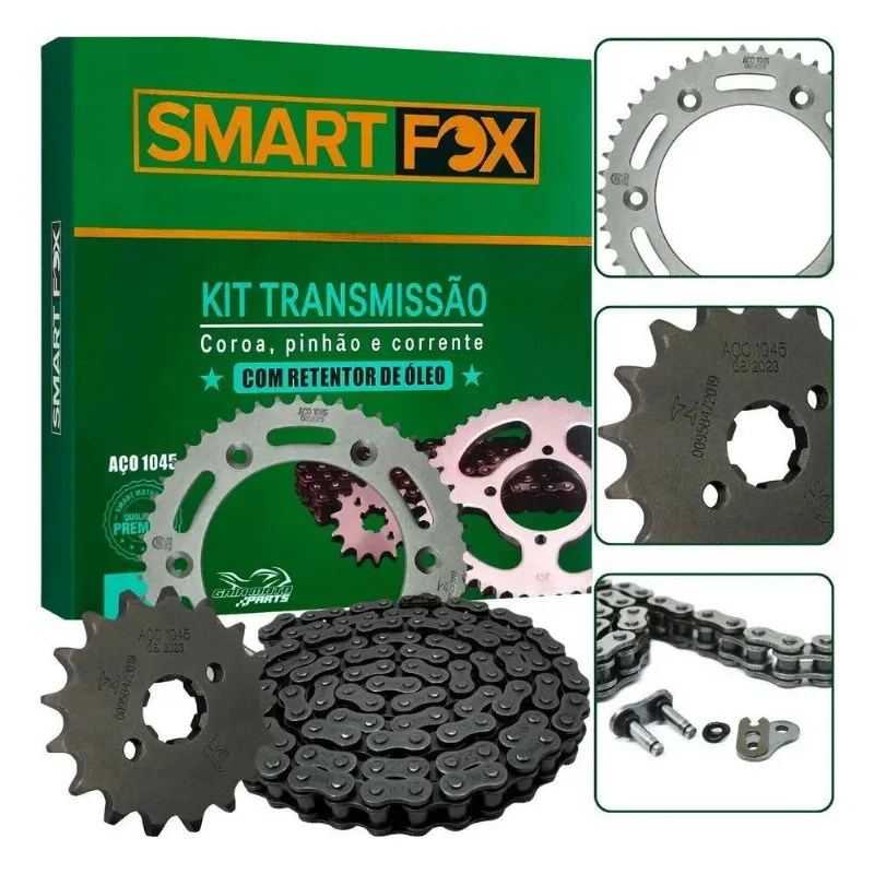 Relação Bros 150 Es Ks Kit Transmissão C/retentor 2003/2015