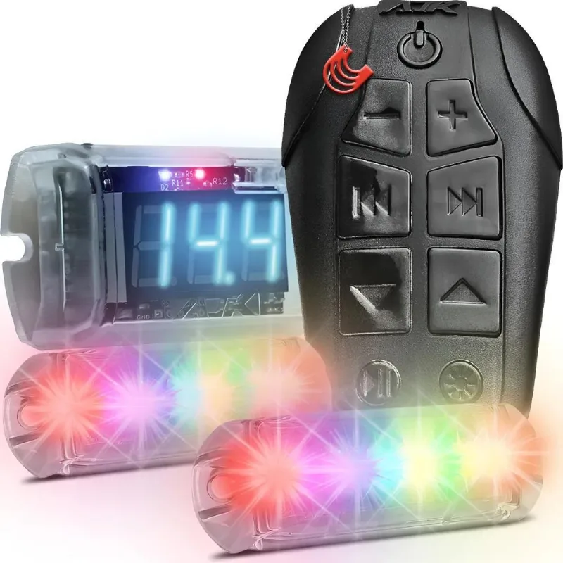 Kit Smart Control Ajk Distancia + 2 Strobos Rgb + Voltimetro