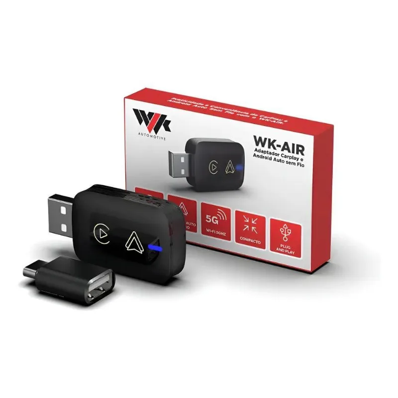 Adaptador Sem Fio Carplay E Android Auto Universal Wi-fi Wlk