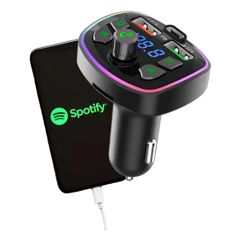 Transmissor Fm Bluetooth 5.1 Carregador Veicular Microsd