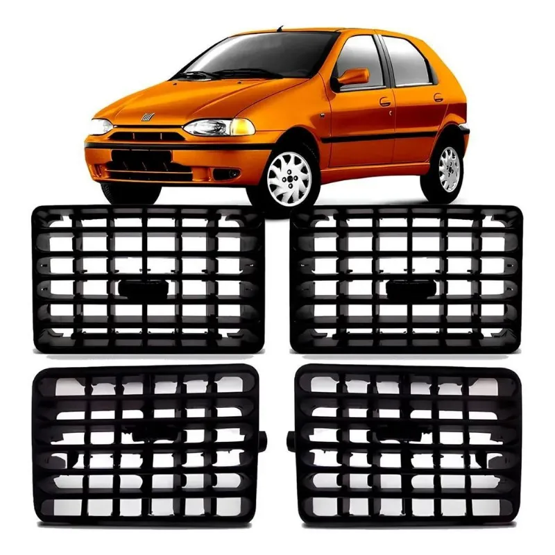 Kit 4 Grade Difusor Ar Palio 96 97 98 99 2000 Preto