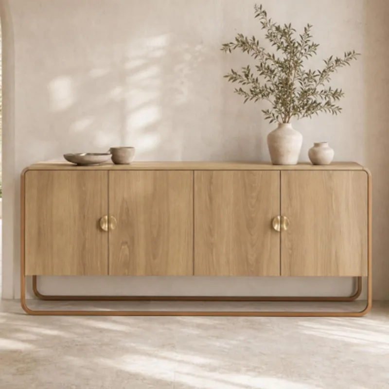 Aparador Buffet Para Sala de Jantar 4 Portas Industrial 180cm Alek A03 Hanover Dourado - Lyam Decor - Lyam Decor - Móveis