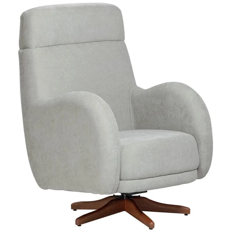 Poltrona De Amamentação Com Balanço Giratória Ternura D02 Linho Verde Claro C-47 - Lyam Decor - Lyam Decor