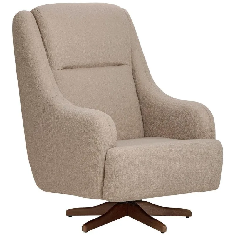 Poltrona De Amamentação Com Balanço Giratória Fábula D02 Bouclê Marrom Claro B-122 - Lyam Decor - Lyam Decor - Móveis