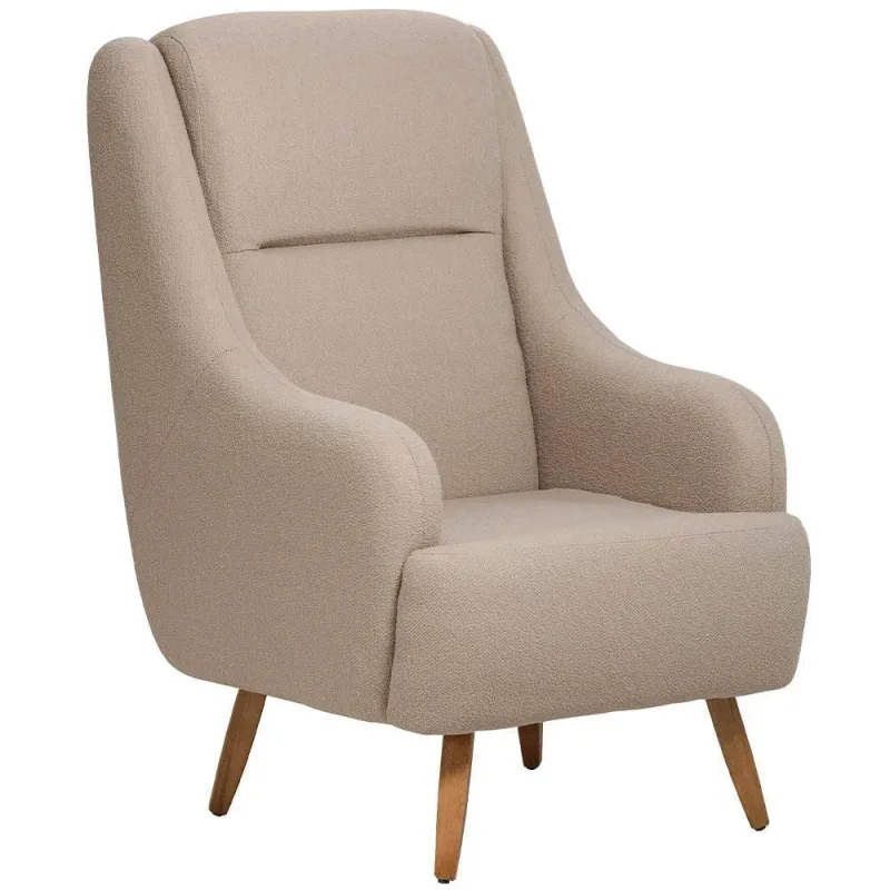 Poltrona De Amamentação Fixa Pés Manu Fábula D02 Bouclê Marrom Claro B-122 - Lyam Decor - Lyam Decor - Móveis