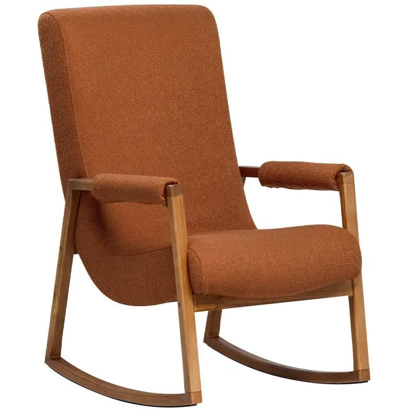 Poltrona De Amamentação Com Balanço Sona D02 Bouclê Terracota B-125 - Lyam Decor - Lyam Decor - Móveis