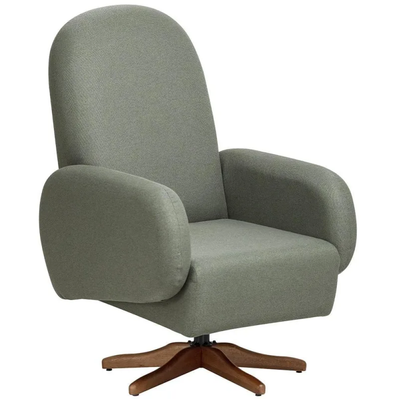 Poltrona De Amamentação Com Balanço Giratória Dolce D02 Tramado Verde C-296 - Lyam Decor - Lyam Decor