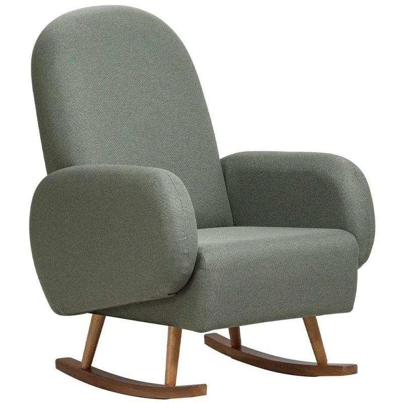 Poltrona De Amamentação Com Balanço Base Milka Dolce D02 Tramado Verde C-296 - Lyam Decor - Lyam Decor