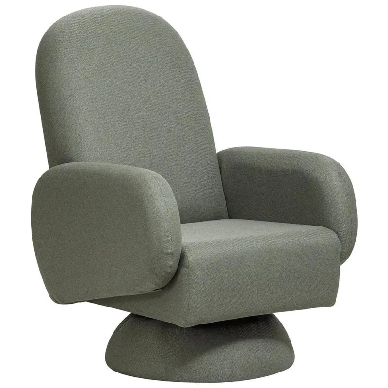 Poltrona De Amamentação Fixa Base Cone Dolce D02 Tramado Verde C-296 - Lyam Decor - Lyam Decor - Móveis