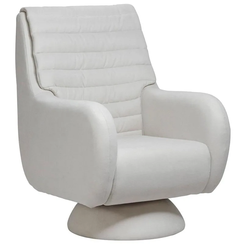 Poltrona De Amamentação Fixa Base Cone Sky D02 Linho Branco C-419 - Lyam Decor - Lyam Decor