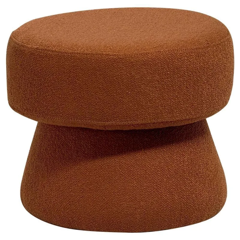 Puff Redondo Orgânico Quarto Infantil Laura D02 Bouclê Terracota B-125 - Lyam Decor - Lyam Decor - Móveis