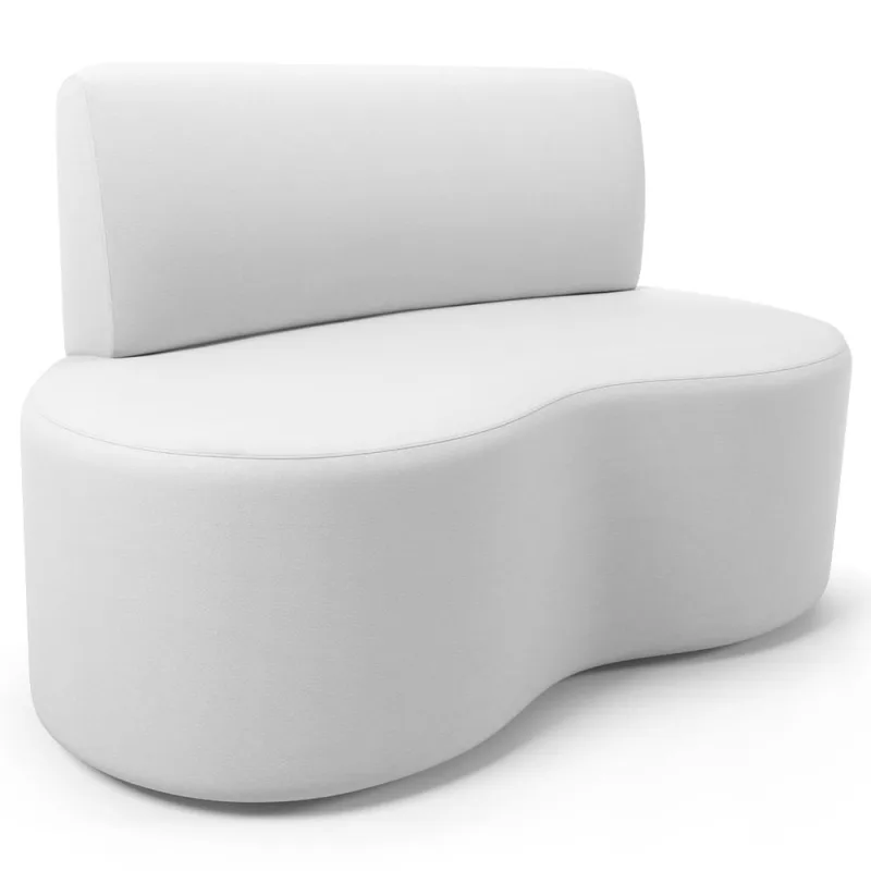 Sofá 2 Lugares Orgânico Para Sala de Estar Living Larissa L02 Facto Branco - Lyam Decor - Lyam Decor - Móveis