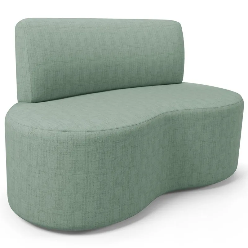 Sofá 2 Lugares Orgânico Para Sala de Estar Living Larissa L02 Linho Menta - Lyam Decor - Lyam Decor