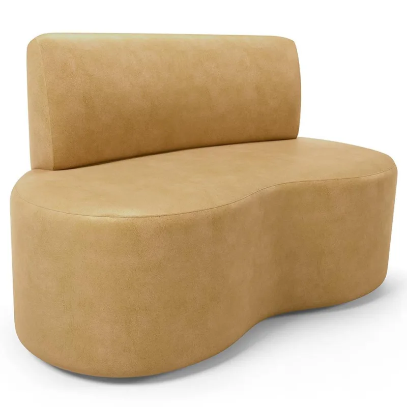 Sofá 2 Lugares Orgânico Para Sala de Estar Living Larissa L02 Couríssimo Fendi - Lyam Decor - Lyam Decor - Móveis