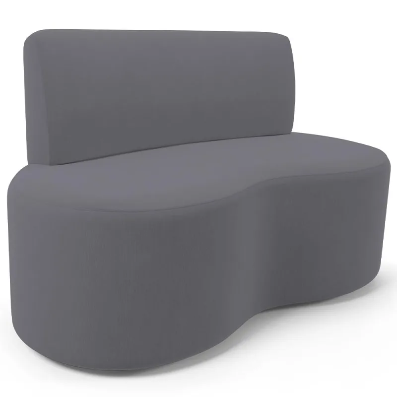 Sofá 2 Lugares Orgânico Para Sala de Estar Living Larissa L02 Suede Cinza - Lyam Decor - Lyam Decor - Móveis