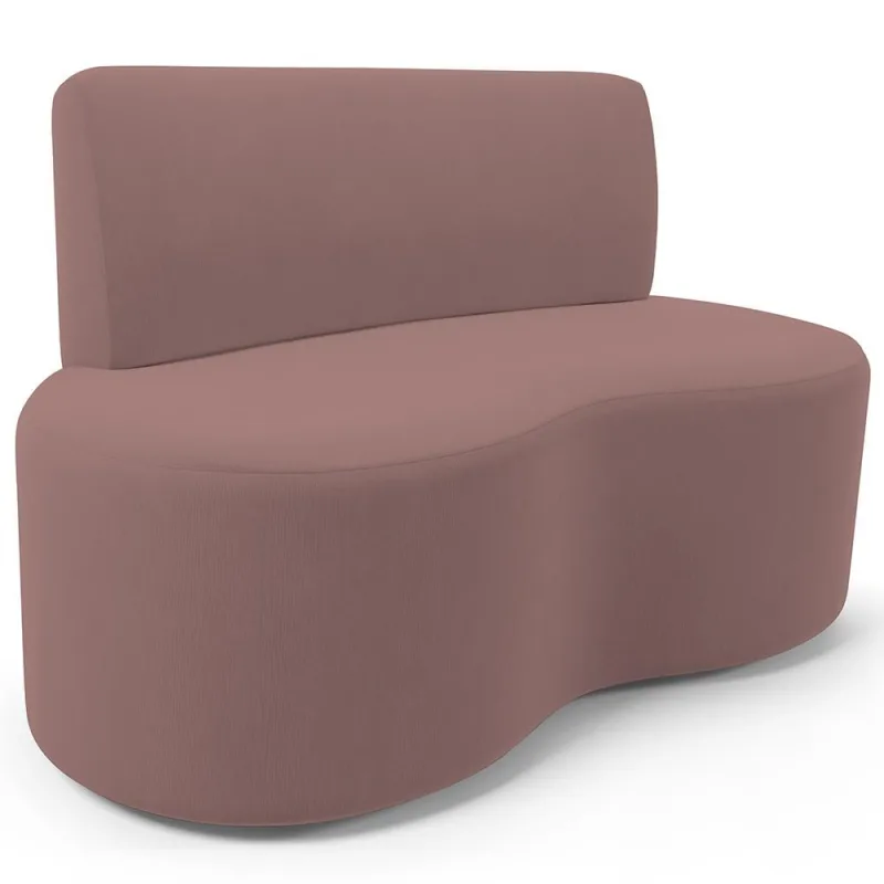 Sofá 2 Lugares Orgânico Para Sala de Estar Living Larissa L02 Suede Rosê - Lyam Decor - Lyam Decor - Móveis