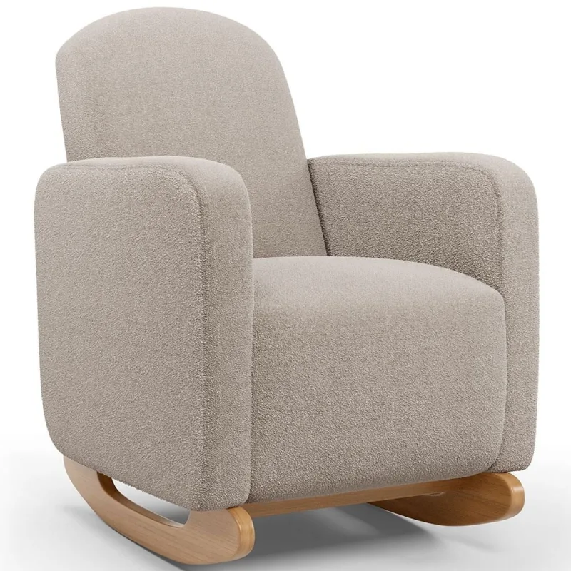 Poltrona de Amamentação com Balanço Orgânica Saori W01 Bouclê Creme - Lyam Decor - Lyam Decor - Móveis