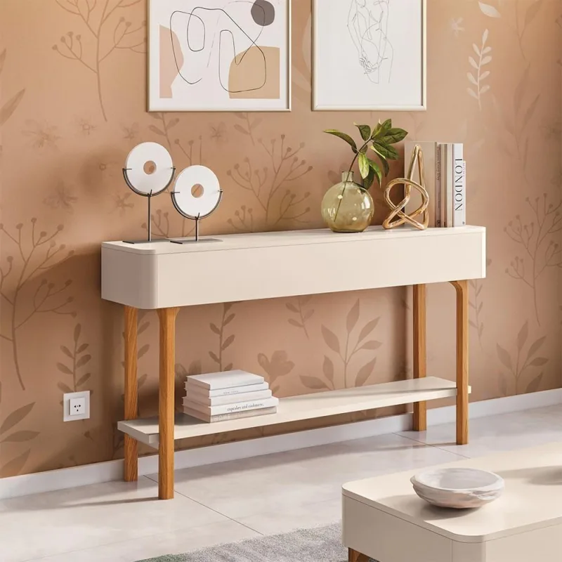 Aparador para Sala de Estar Fontana B01 Orgânico MDF-MDP 136cm Off White Lyam Decor - Lyam Decor - Móveis