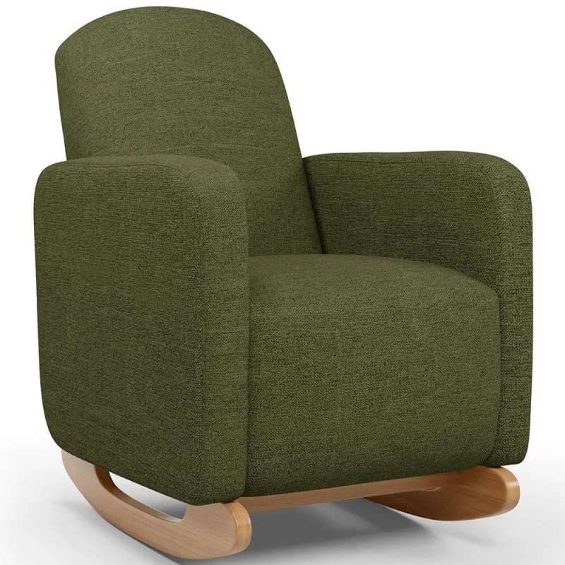 Poltrona de Amamentação com Balanço Orgânica Saori W01 Linho Verde - Lyam Decor - Lyam Decor