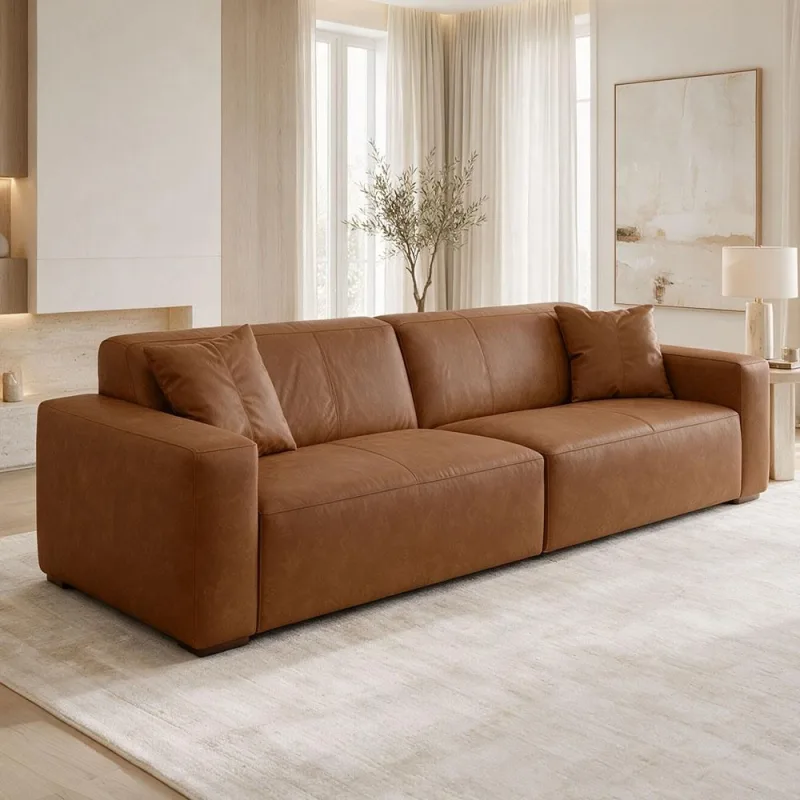 Sofá 3 Lugares Para Sala Living 228cm Boracay K01 Couríssimo Camel - Lyam  Decor - Lyam Decor - Móveis