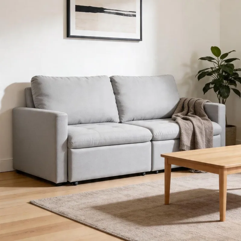 Sofá 3 Lugares Retrátil Reclinável Para Sala de Estar 186cm Detroit K01 Linho Cinza - Lyam  Decor - Lyam Decor - Móveis
