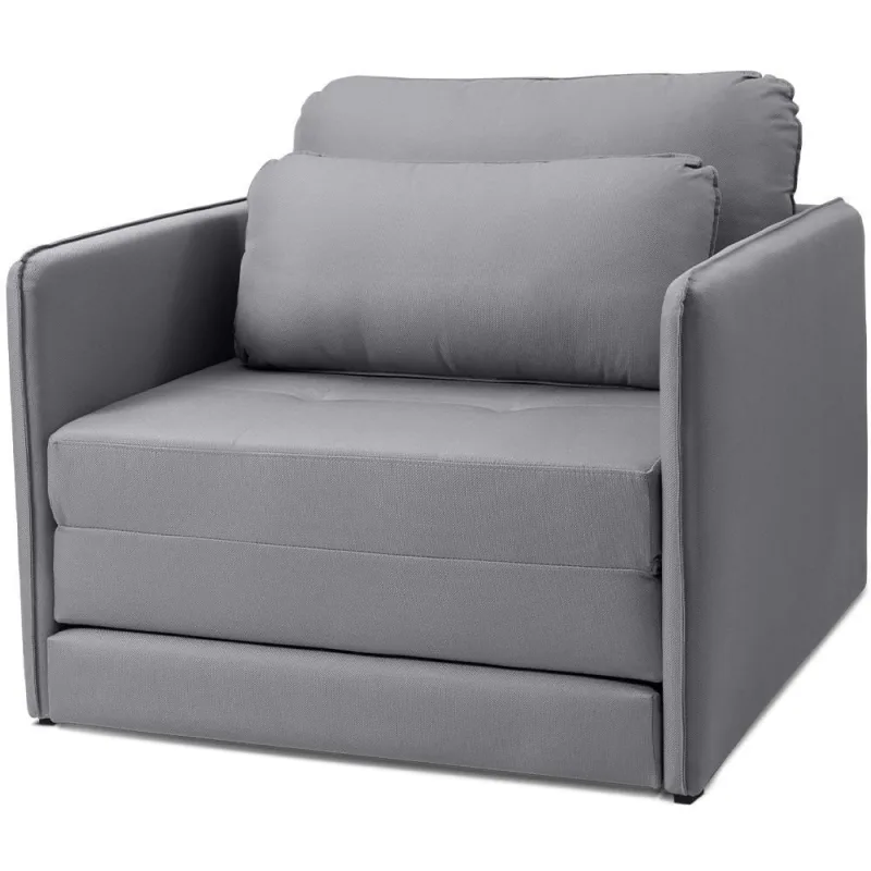 Poltrona Cama Solteiro Zora K01 Retrátil Linho Soft Grafite para Sala de Estar Lyam Decor - Lyam Decor - Móveis
