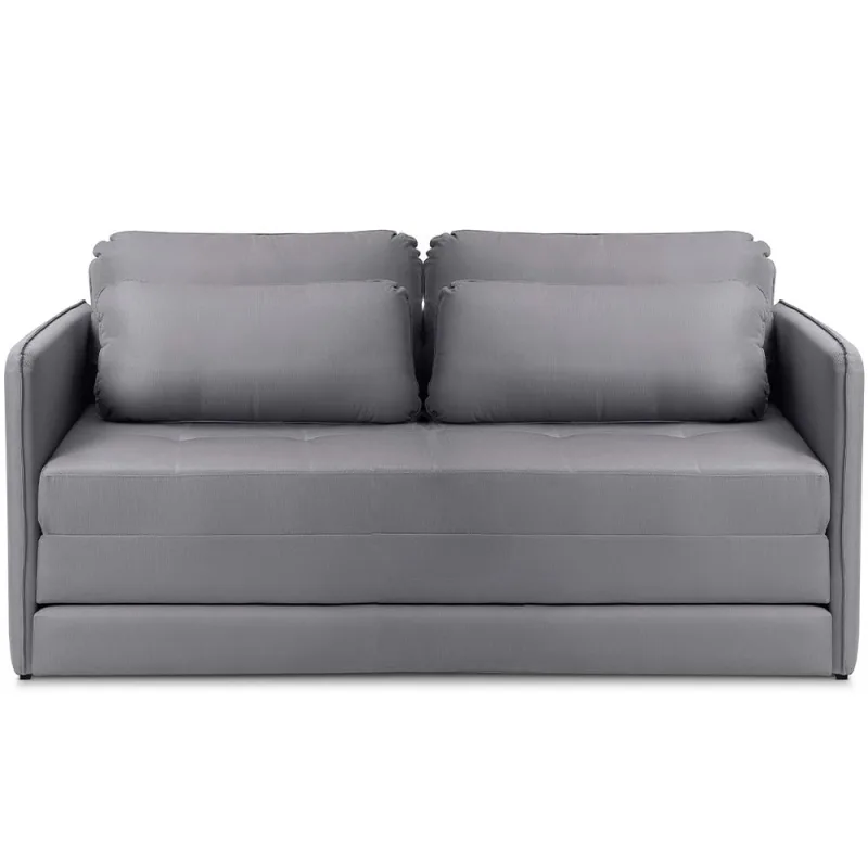 Poltrona Cama Casal Retrátil 2 Lugares 152cm Zora K01 Linho Soft Grafite - Lyam Decor - Lyam Decor - Móveis