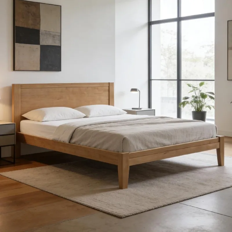 Cama Queen De Madeira Maciça Para Colchão 158x198 Mazzaro F06 Freijó - Lyam Decor - Lyam Decor - Móveis