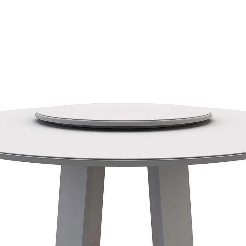 Prato Giratório Para Mesa de Jantar 65cm MDF Com Vidro Lissa N01 Off White - Lyam Decor - Lyam Decor