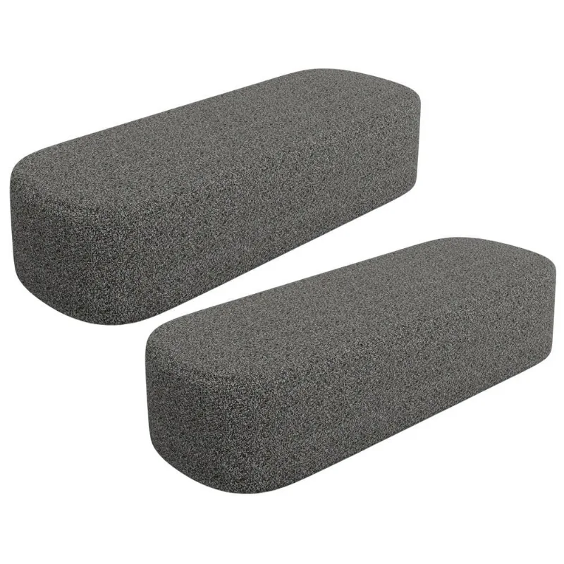 Kit 02 Puffs Decorativo Orgânico para Living Quarto 195cm Doha W01 Linho Mescla Chumbo - Lyam Decor