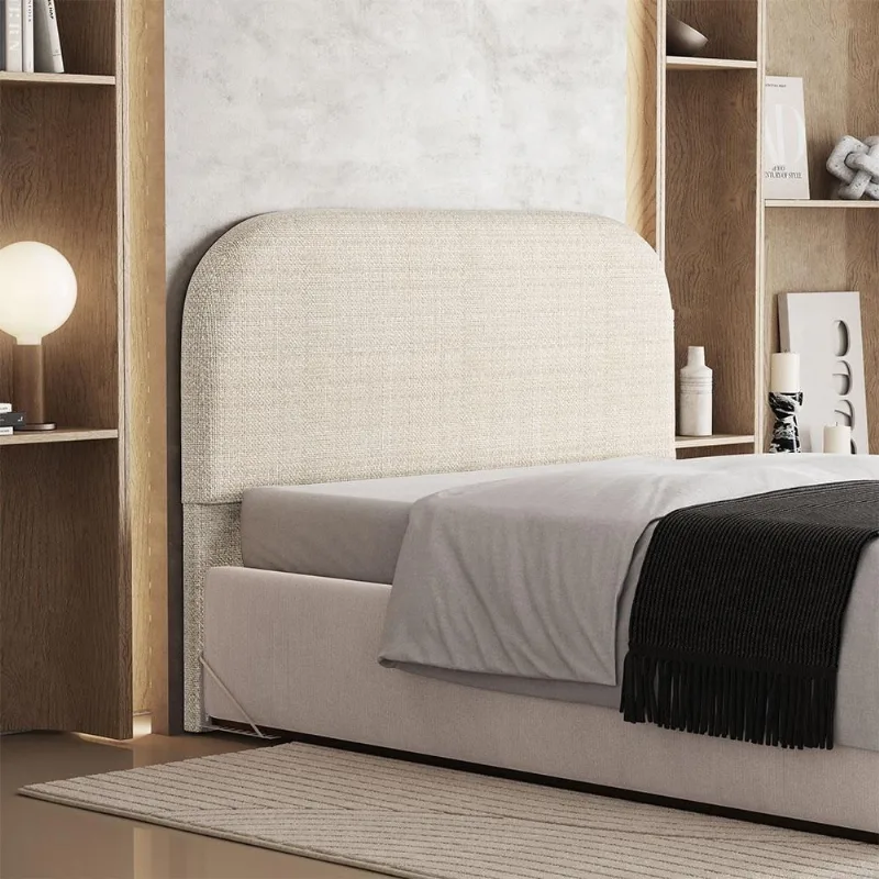 Cabeceira Cama Box Casal 140cm Orgânica Lanna W01 Linho Palha - Lyam Decor