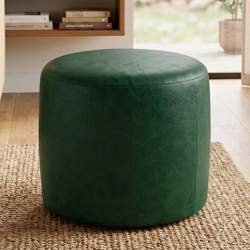 Puff Redondo 50cm Sala De Estar Living Coliseu W01 Couríssimo Verde - Lyam Decor - Lyam Decor - Móveis