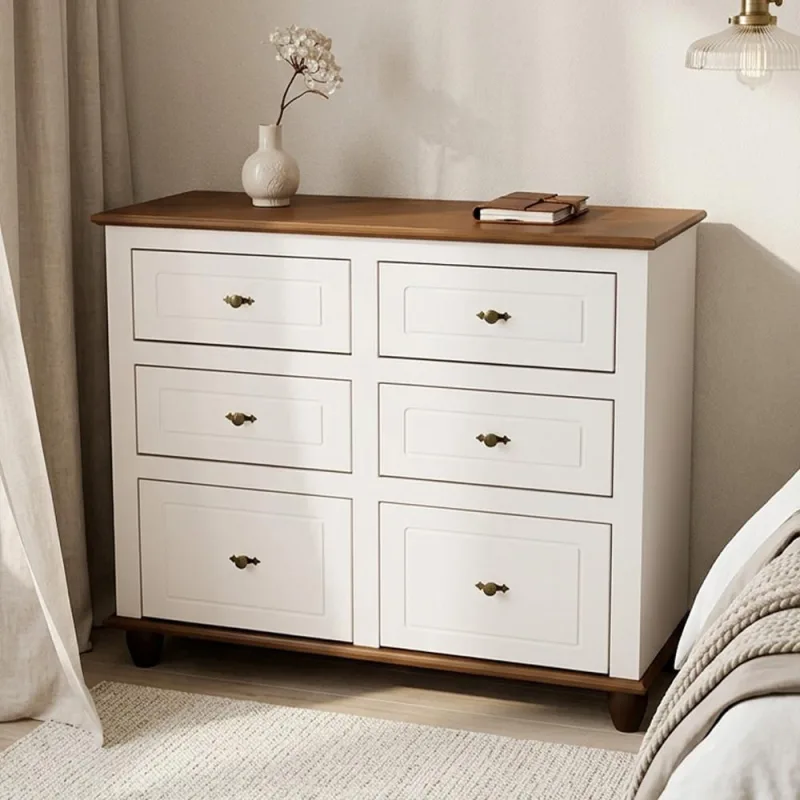 Cômoda Para Quarto Closet 6 Gavetas 130cm Provençal Alegra S05 Off White Nogueira - Lyam Decor - Lyam Decor