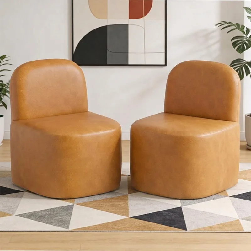 Kit 02 Poltronas Decorativas Orgânica Para Sala de Estar Living Lumiere W01 Couríssimo Whisky - Lyam Decor - Lyam Decor - Móveis