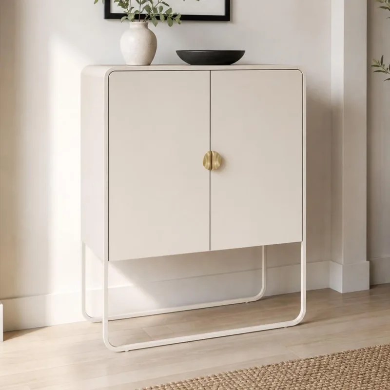 Aparador Buffet Para Sala de Jantar Industrial Orgânico 90cm Alek A03 Off White - Lyam Decor - Lyam Decor
