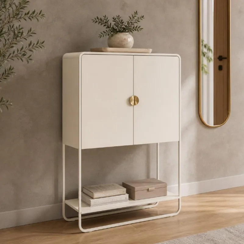 Balcão Aparador Bar Para Sala Industrial 2 Portas 90cm Alek A03 Off White - Lyam Decor - Lyam Decor - Móveis