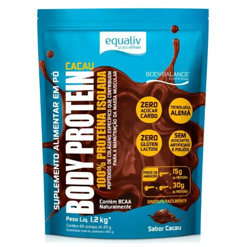 Body Protein Equaliv 100% Proteina Isolada Sabor Cacau 1,2k