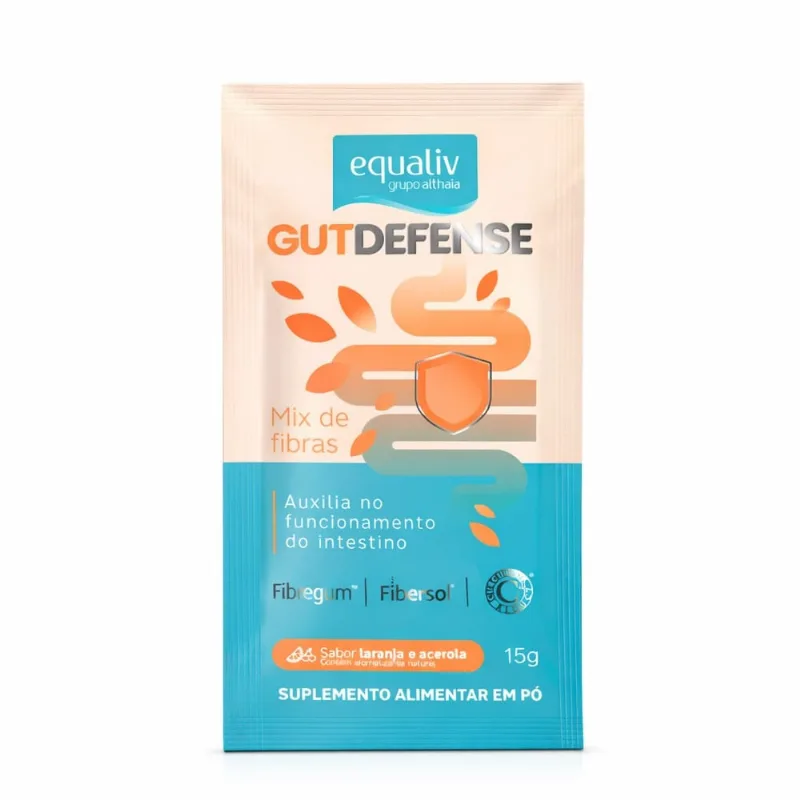 Suplemento Alimentar Gutdefense Mix de Fibras Equaliv sabor Laranja e Acerola 15g