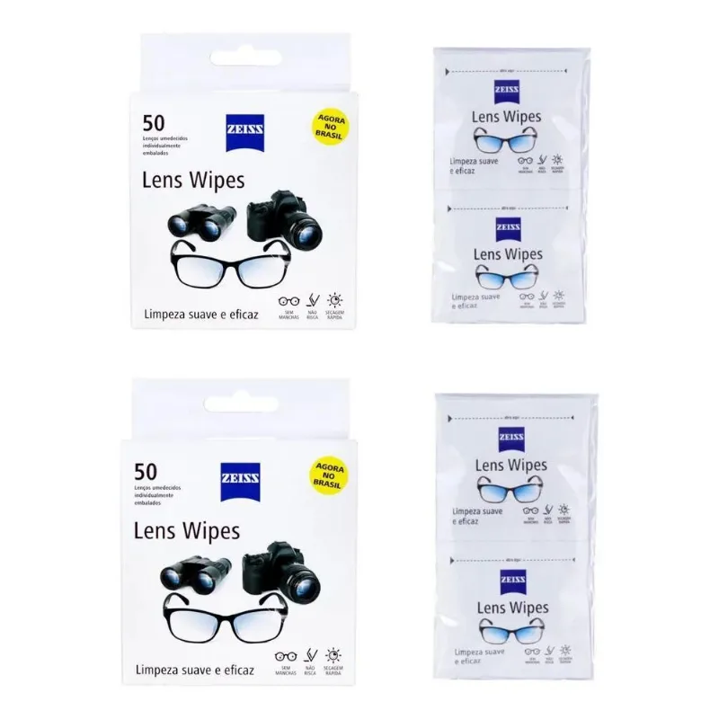 Kit Lens Wipes Zeiss Com 120 Lenços Umedecidos