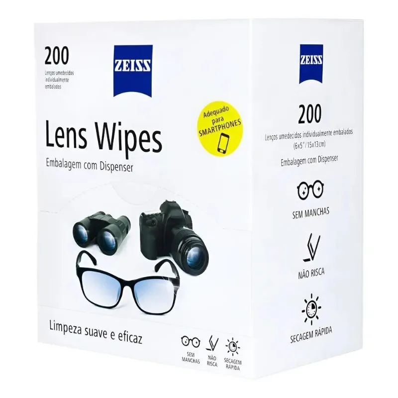 Lens Wipes Zeiss Com 200 Lenços Umedecidos