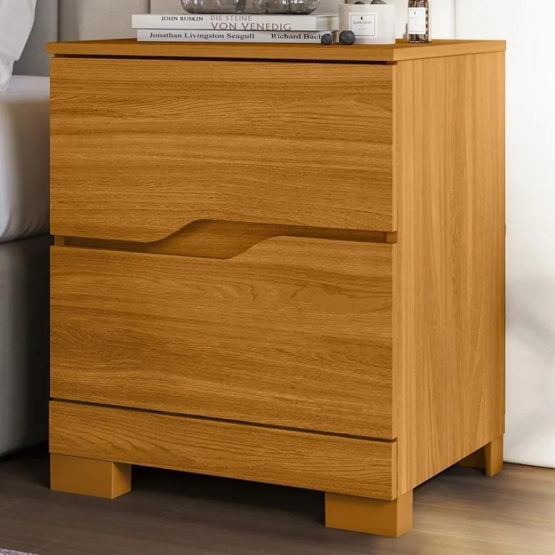 Mesa de Cabeceira Athenas com 2 Gavetas MDF MDP Marrom Mpozenato - Mpozenato