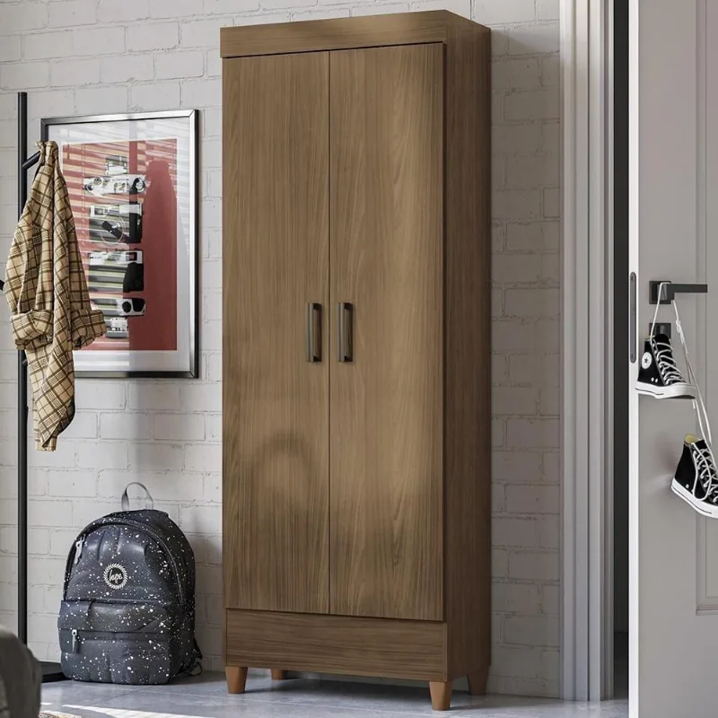 Armário Multiuso Thales Jequitibá S01 2 Portas 3 Prateleiras 60CM Marrom Mpozenato - Mpozenato