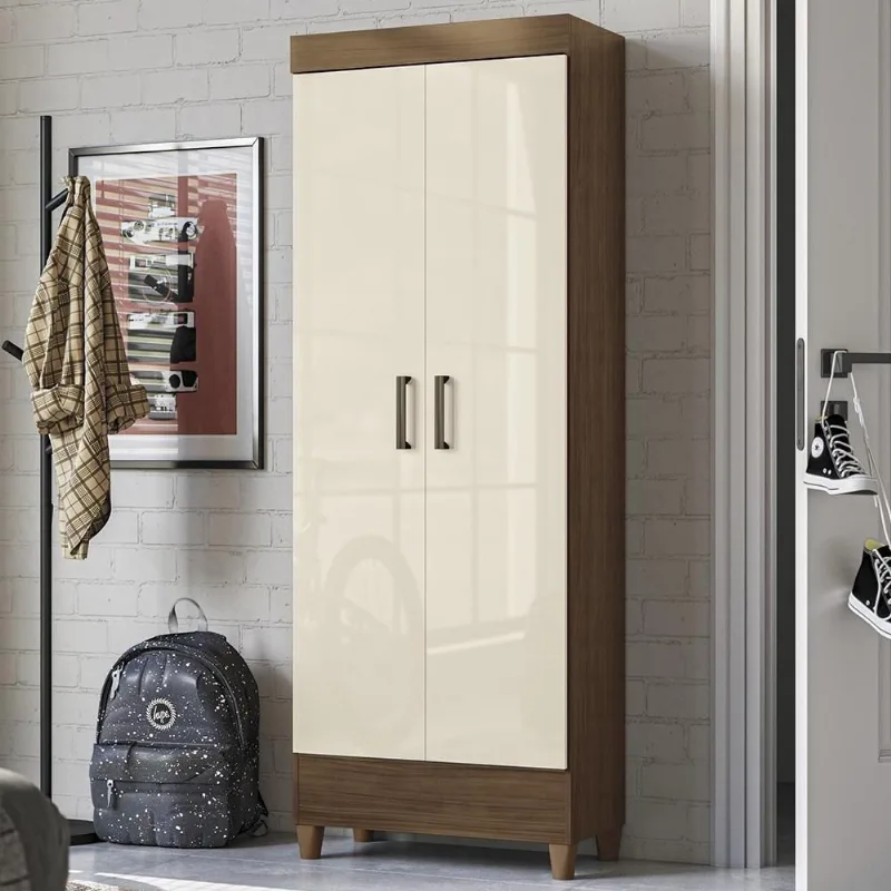 Armário Multiuso Thales S01 2 Portas 3 Prateleiras 60CM Marrom Mpozenato - Mpozenato