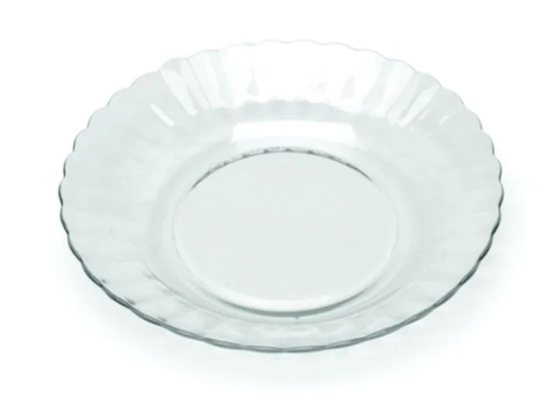 Kit Jogo Pratos Fundo Sopa Transparente 4 Peças 22,4cm - Genérico