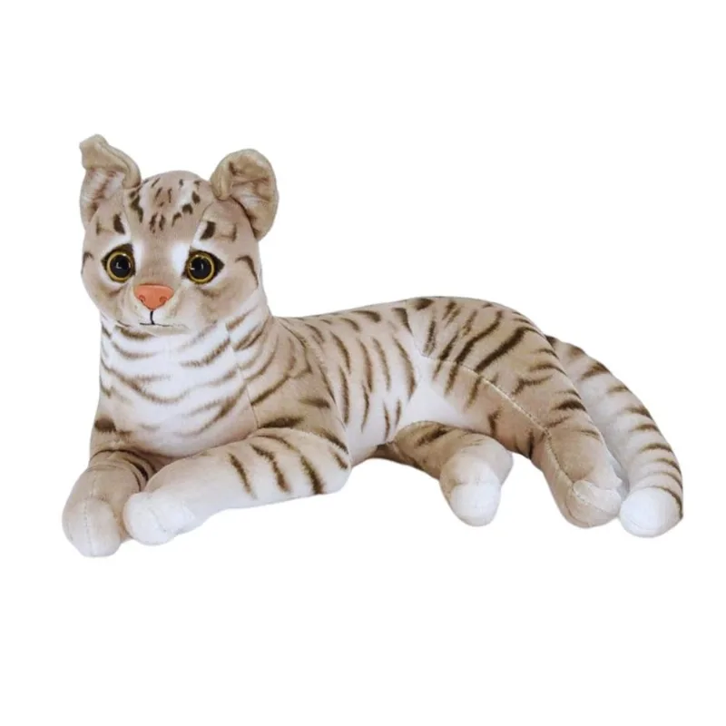 Gato de Pelúcia Deitado Fofy Toys Marrom Macio e Antialérgico – Presente Fofo