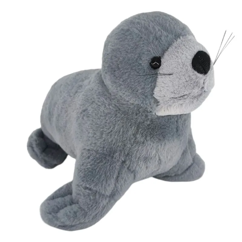 Foca de Pelúcia Realista Cinza 26cm Fofy Toys com Enchimento Macio