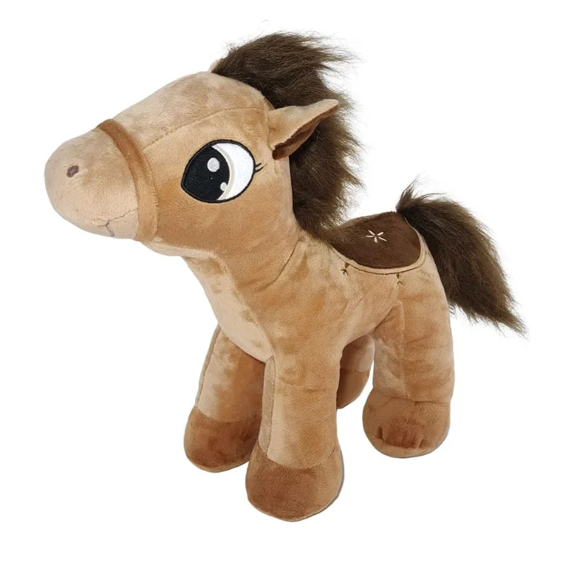 Cavalo de Pelúcia Marrom Gentil Fizzy Toys 35cm com Crina Macia e Expressão Fofa
