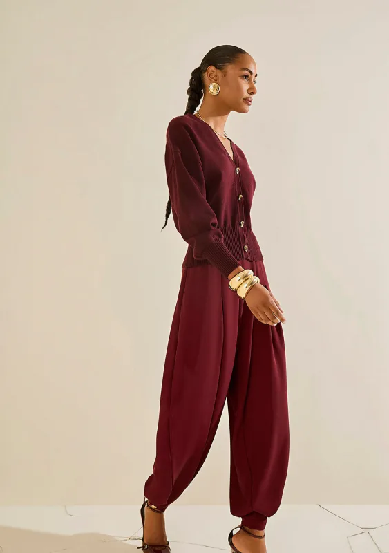 Cardigan Morena Rosa Tricot Com Botões Bordo - Morena Rosa - Linhas