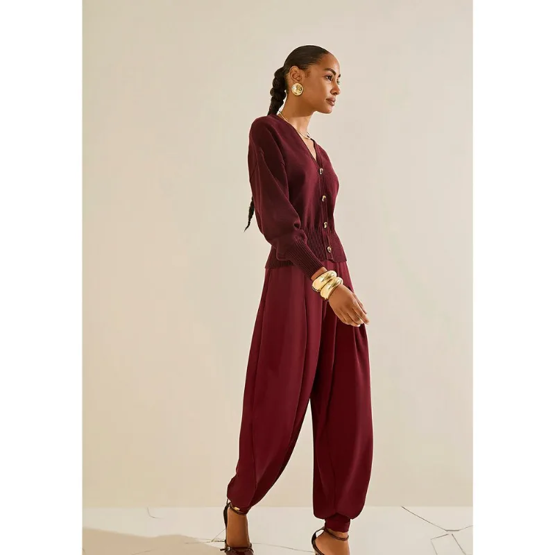Cardigan Morena Rosa Tricot Com Botões Bordo M - Morena Rosa
