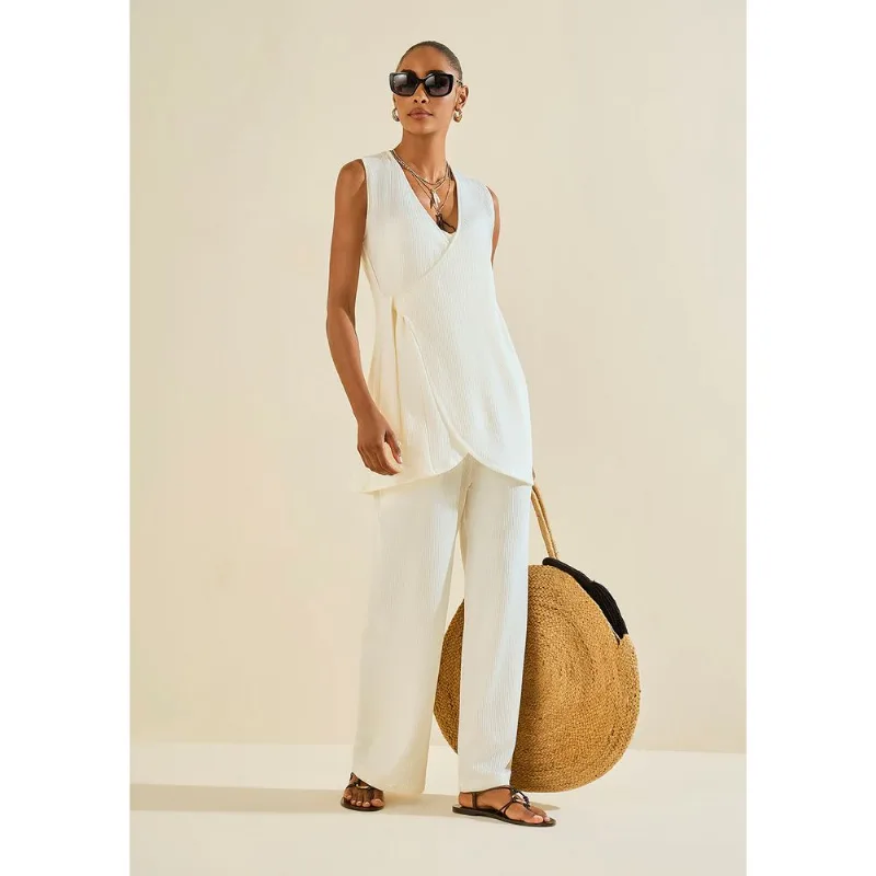 Vestido Curto Alvéolo Branco M - Morena Rosa